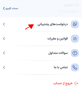 ورود به درخواستهای پشتیبانی